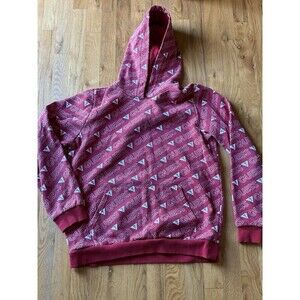 GUESS Spellout Men’s Sz Medium All Over Logo Red White Hoodie Sweatshirt